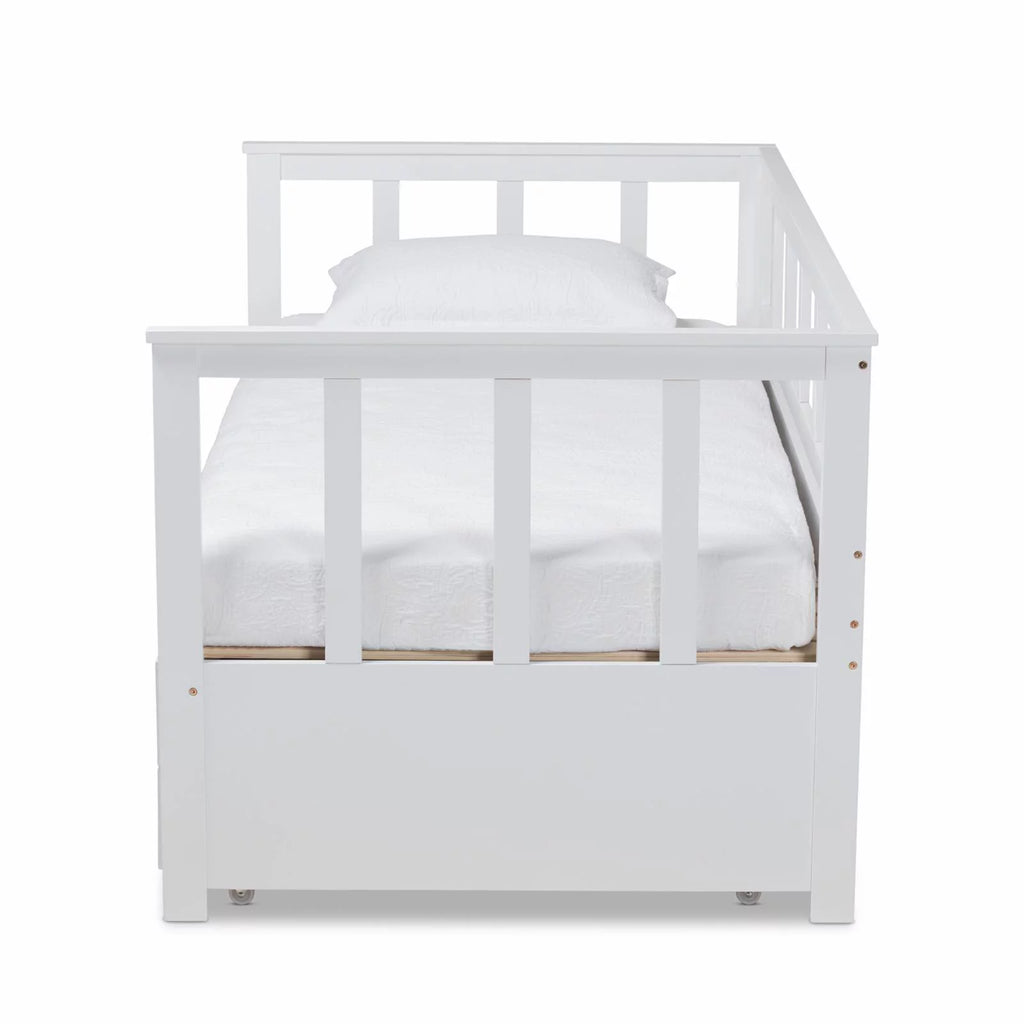 Baxton Studio Kendra White Finished Expandable Twin Size to King Size Daybed