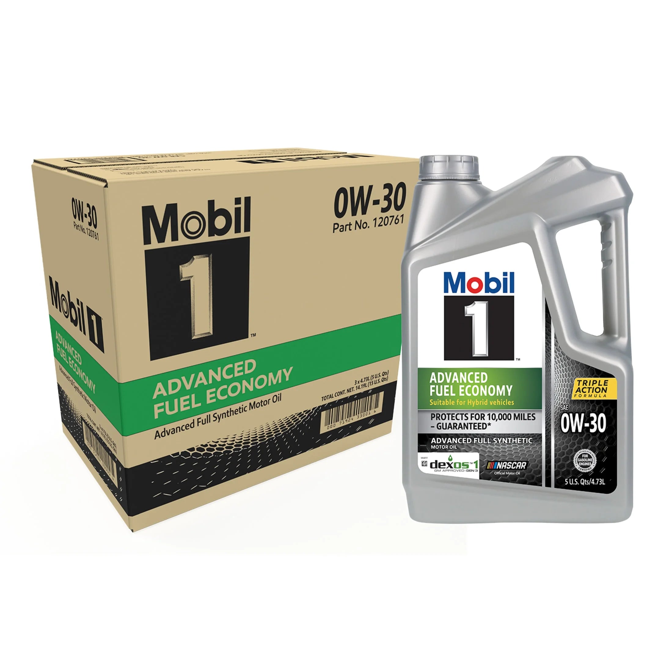(3 pack) Mobil 1 Advanced Fuel Economy Full Synthetic Motor Oil 0W-30, 5 Quart (Pack of 3)