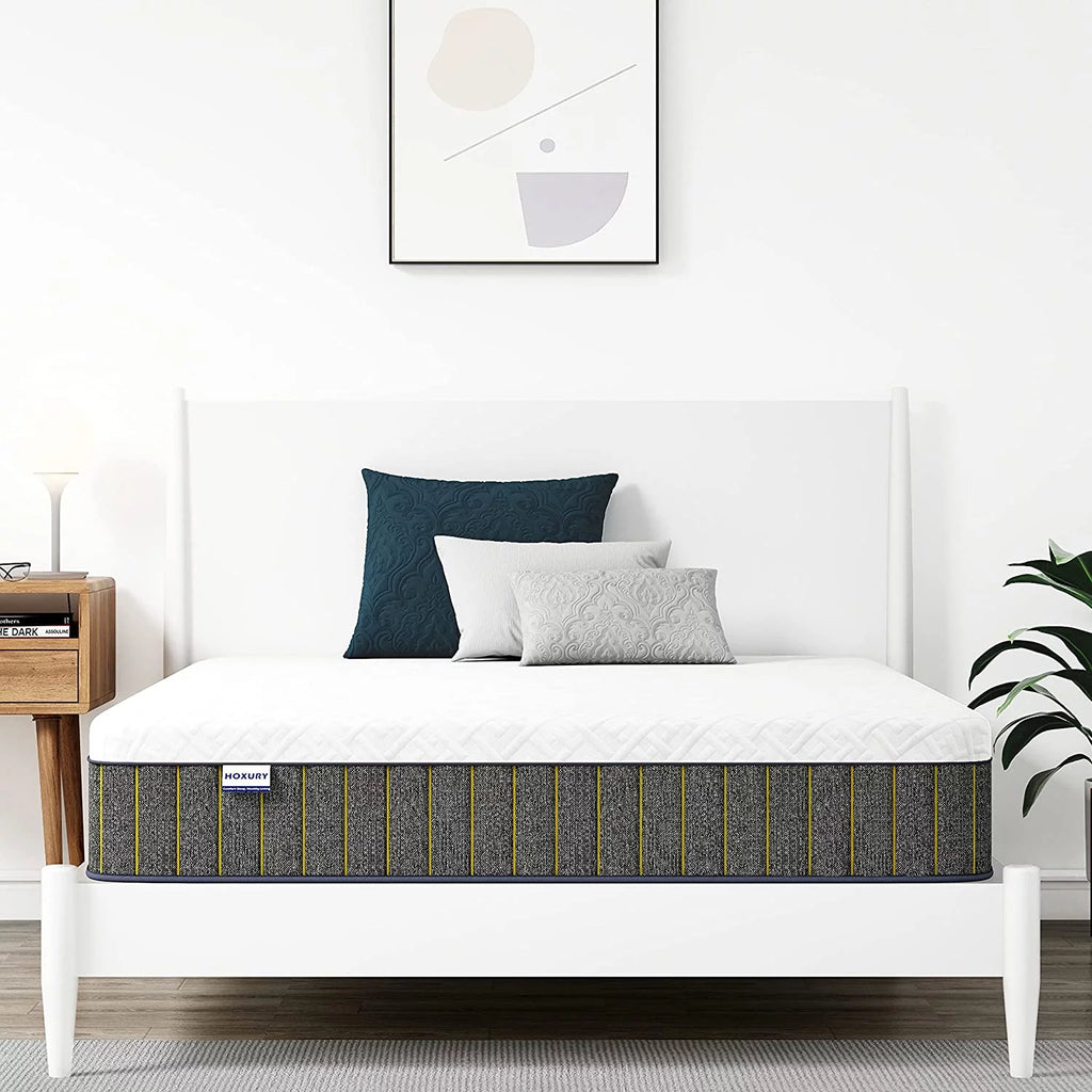 8 Inch Full Hybrid Mattress HOXURY Pressure Relief & Cooler Sleeping Memory Foam & Individually Wrapped Pocket Coils Full Size Mattresses