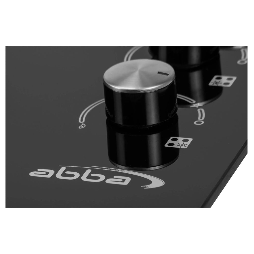 ABBA 24-inch Gas Cooktop with 4 Burners - Tempered Glass Surface with SABAF Burners, Natural Gas Stove for Countertop, Home Improvement Essentials, Easy to Clean, 24" x 4.7" x 18.9"