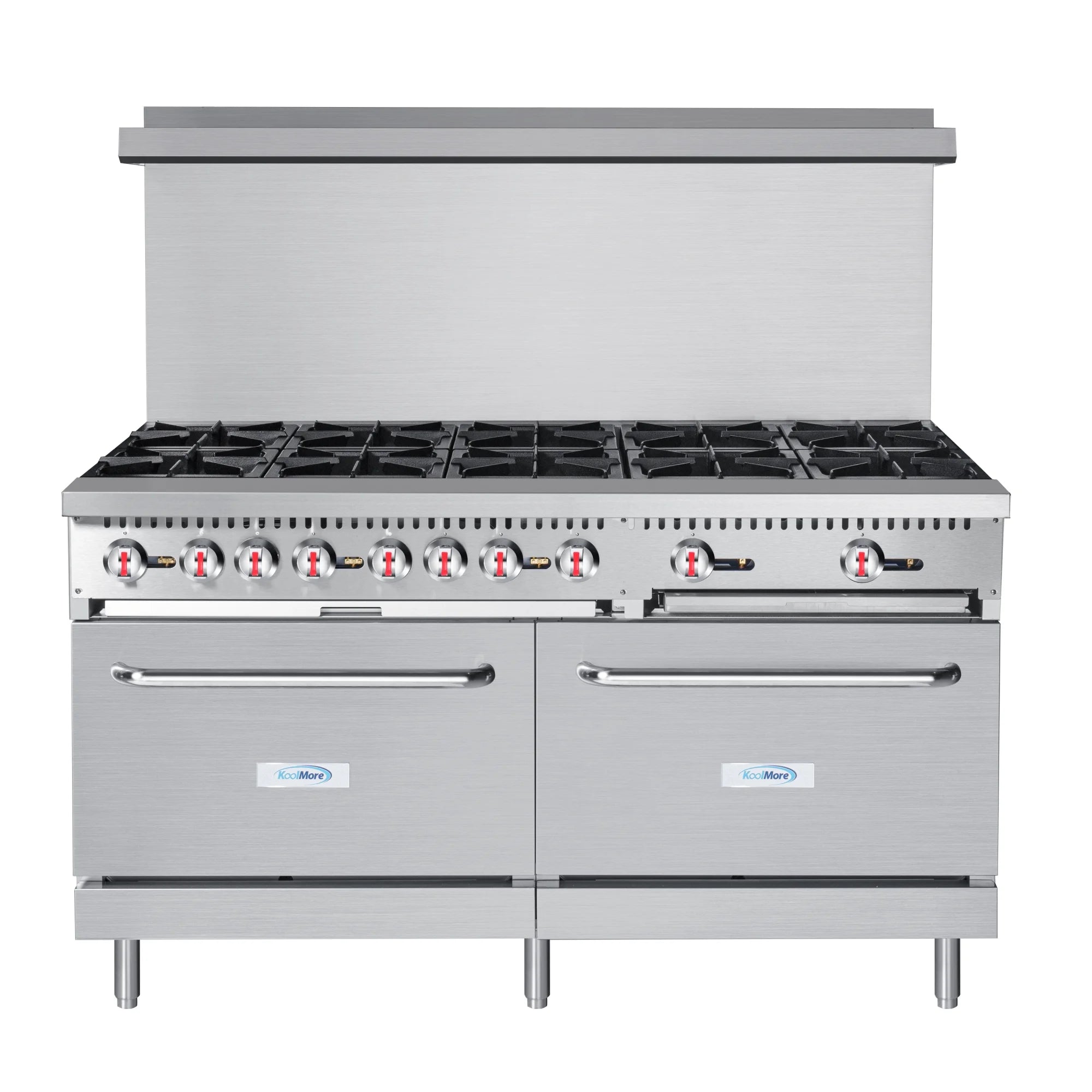 60 in. 10 Burner Commercial LP Range with Oven in Stainless-Steel (KM-CR60-LP)