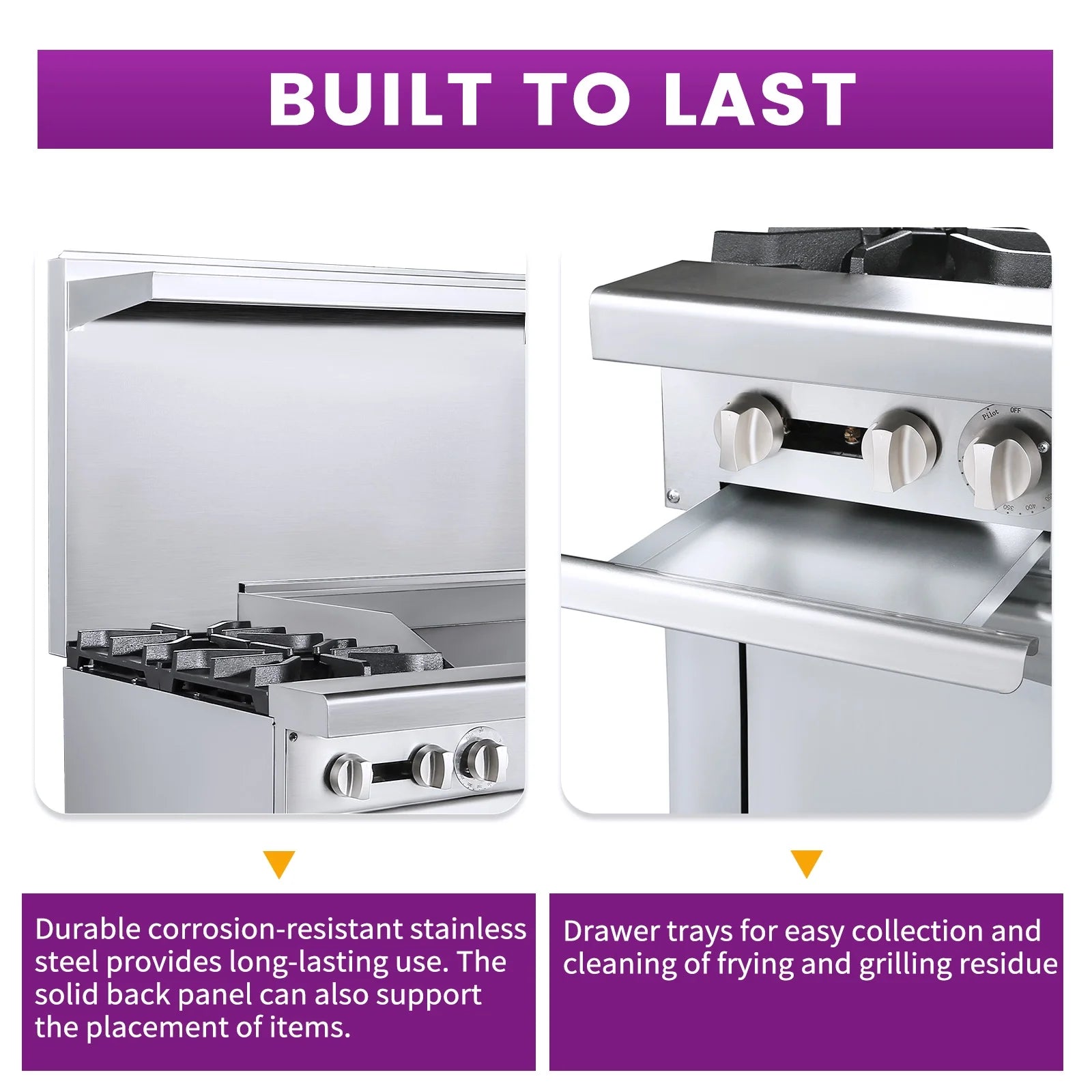 36" Stainless Steel Gas Range Stove