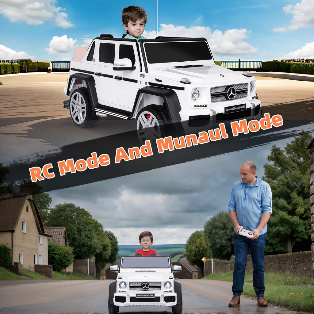 24V Ride on Car with Remote Control for Kids Mercedes Benz Ride on Car Toy for Boys and Girls 3-6 Years Old, Electric Vehicle, Bluetooth, LED Light, White