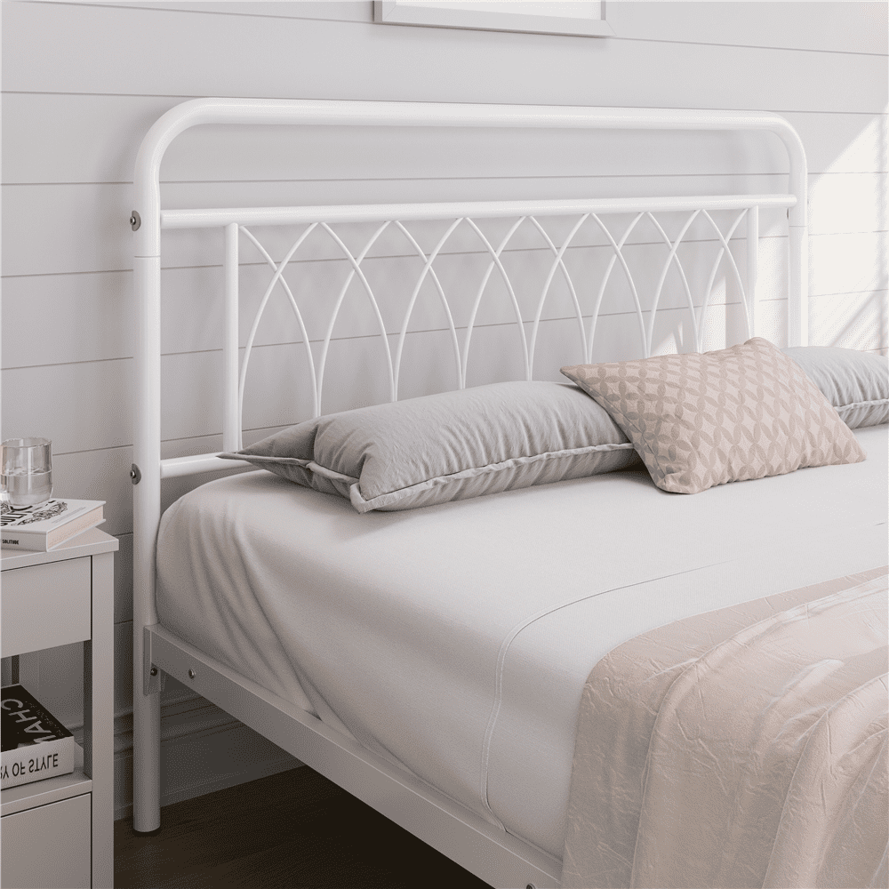 Alden Design Metal Platform Bed Frame with Headboard and Footboard, Twin, Antique Gold