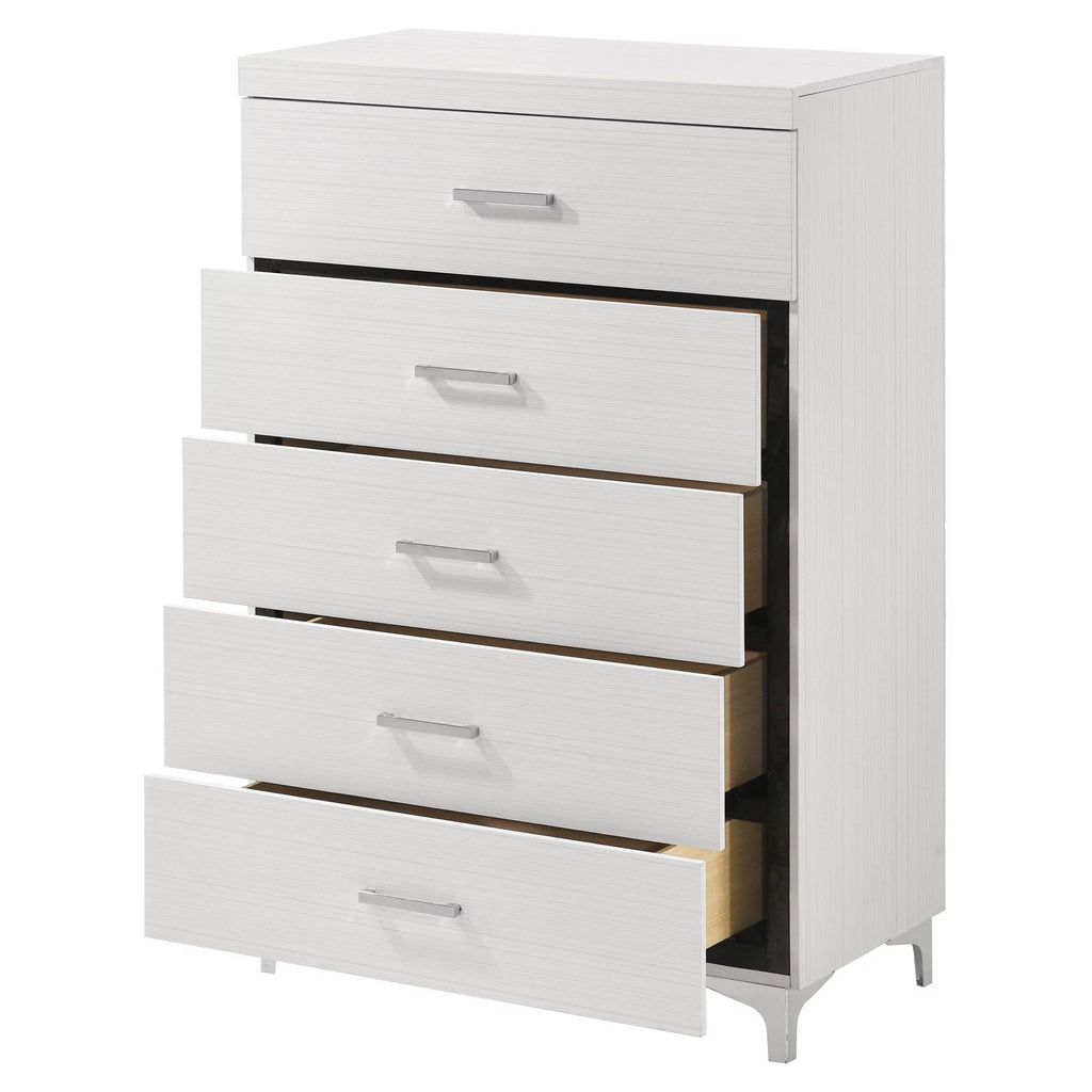 ACME Casilda 5-Drawer Wooden Chest in White