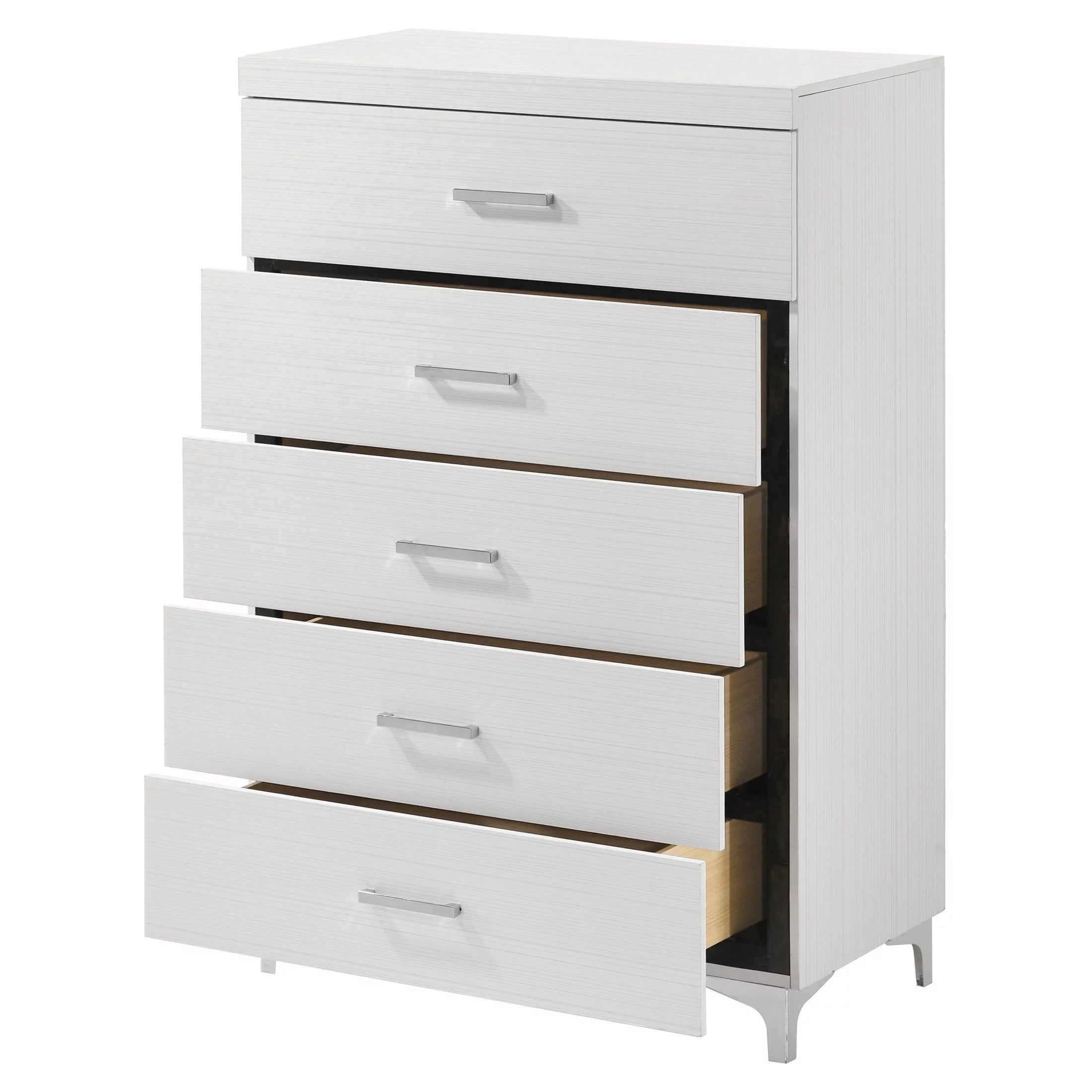 ACME Casilda 5-Drawer Wooden Chest in White