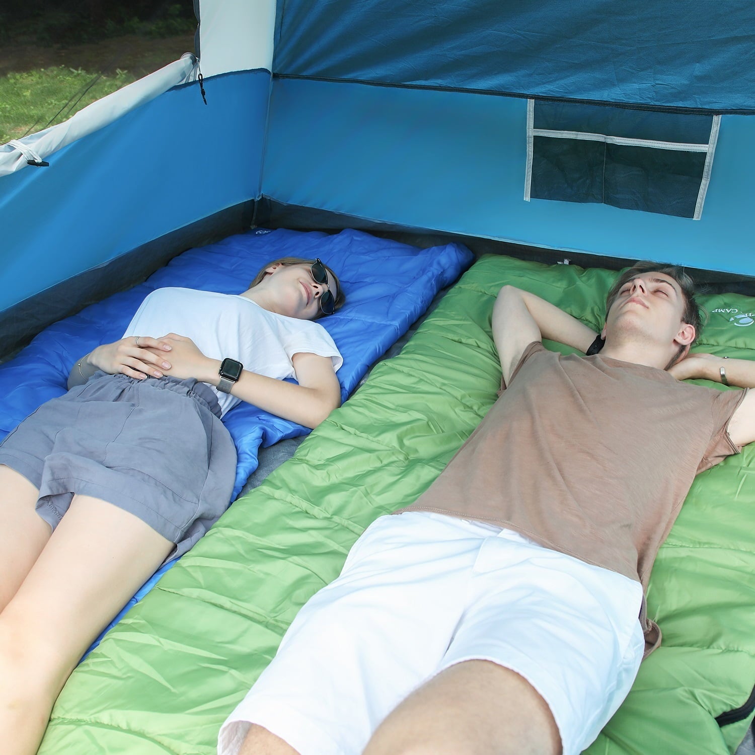 Alpha Camper 2-Person Camping Dome Tent Waterproof Portable Tent with Carry Bag, Blue