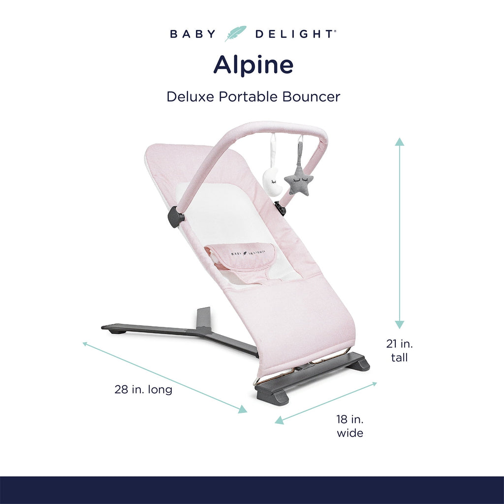 Baby Delight Alpine Deluxe Portable Infant Bouncer - for Use 0-6 Months- Quilted Indigo