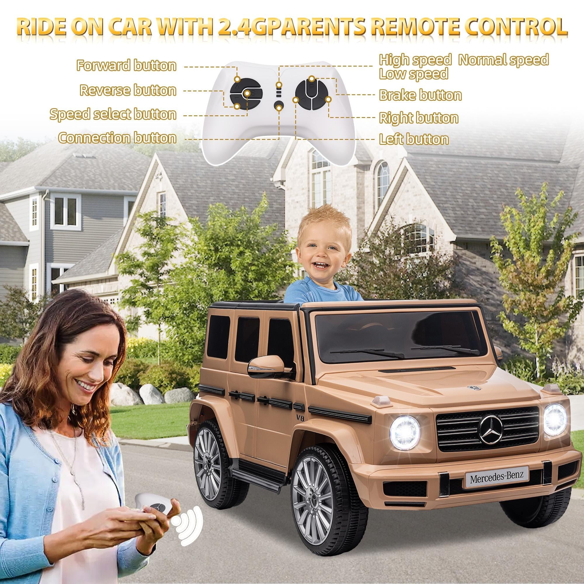 24V Ride on Car with Remote Control for Kids Mercedes Benz Ride on Car Toy for Boys and Girls 3-6 Years Old, Electric Vehicle, Bluetooth, LED Light, White