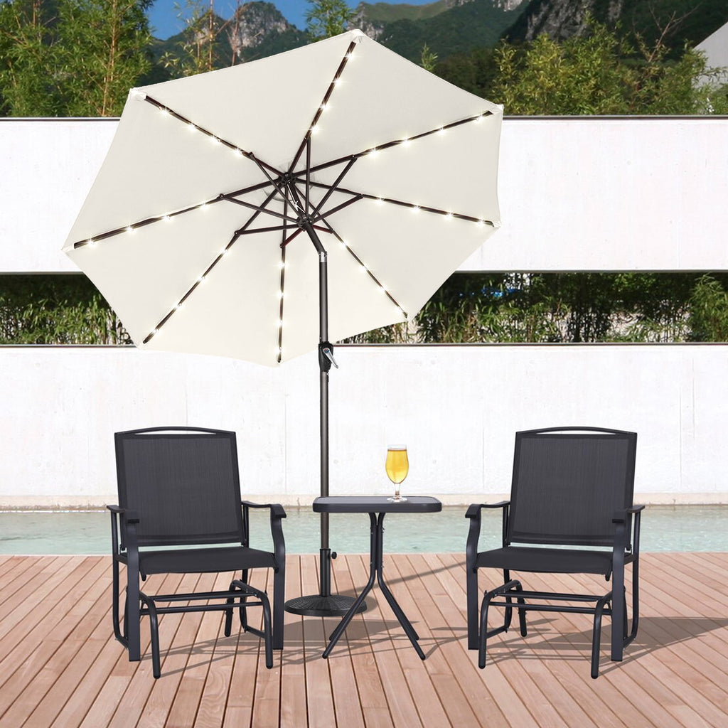 ABCCANOPY 7.5ft Patio Solar Umbrella LED Outdoor Umbrella with Tilt and Crank, Turquoise