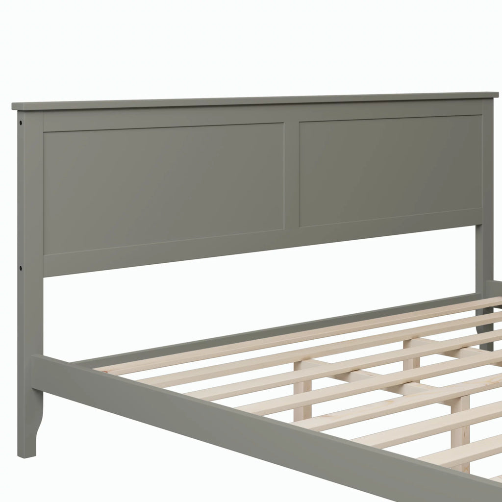 Bellemave King Size Bed Frame with Headboard, Modern Platform Bed King, No Box Spring Needed (Gray)