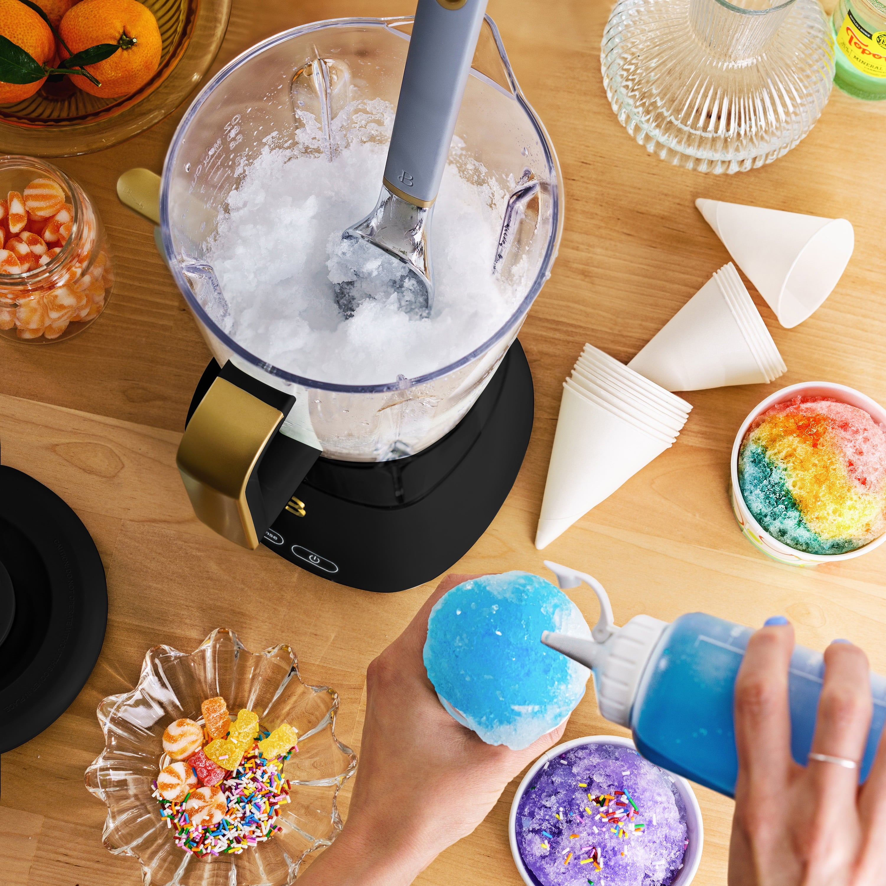 Beautiful Slush Crush 60 oz 4-Speed Frozen Drink Maker, White Icing by Drew Barrymore