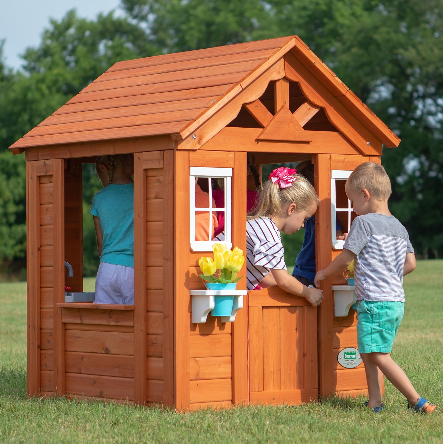 Backyard Discovery Timberlake Cedar Wooden Playhouse