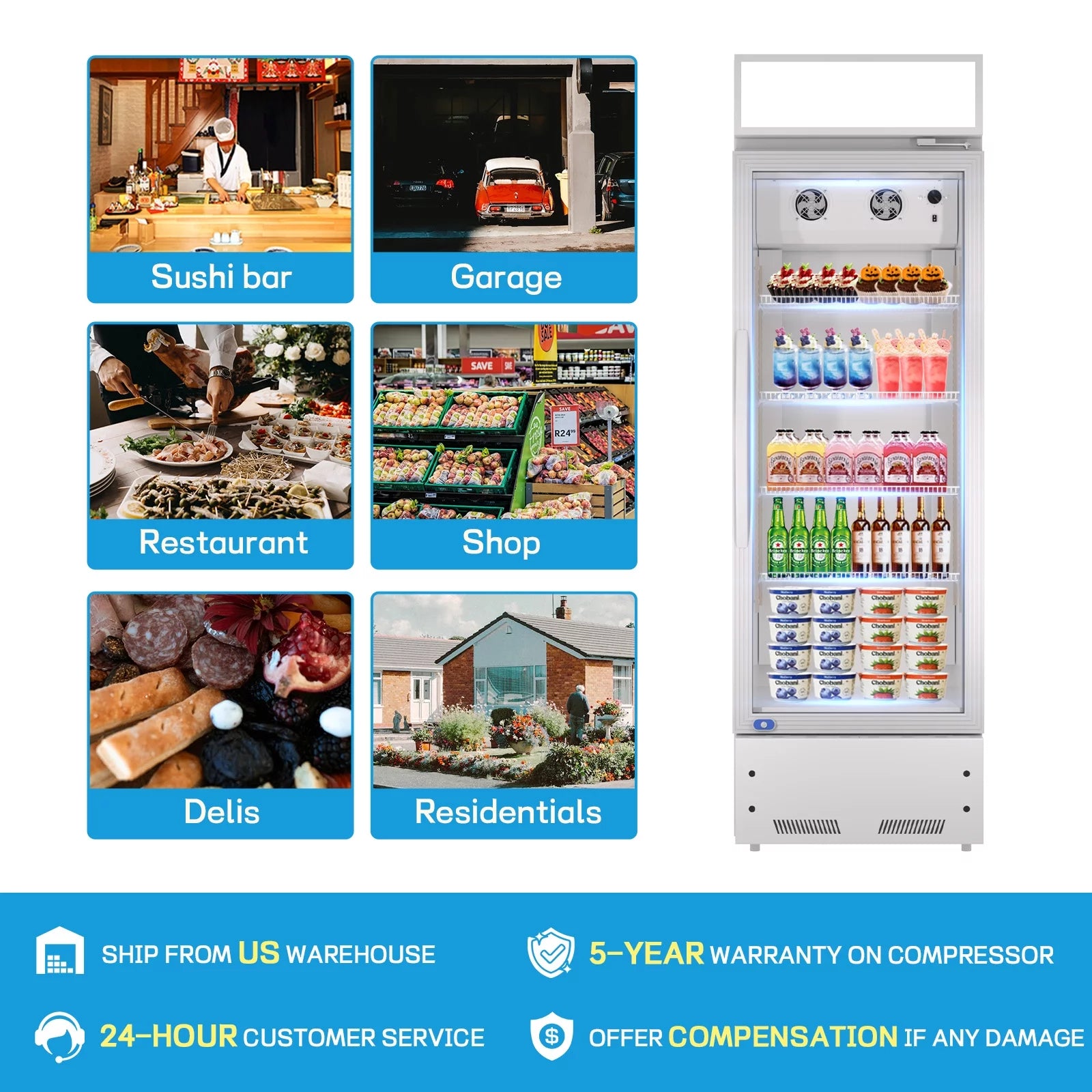 16.5 Cu.Ft Merchandising Refrigerator with Light Box