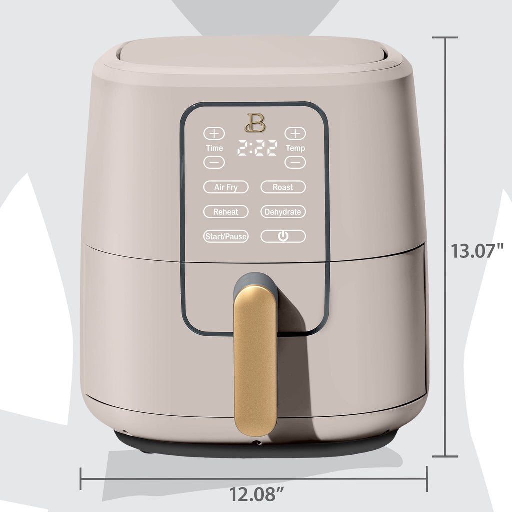 Beautiful 6 Qt Air Fryer with TurboCrisp Technology and Touch-Activated Display, White Icing by Drew Barrymore