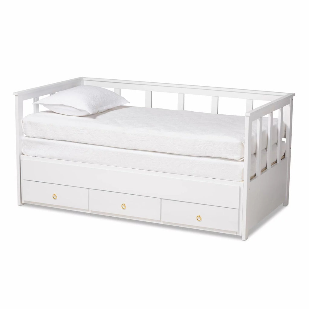 Baxton Studio Kendra White Finished Expandable Twin Size to King Size Daybed