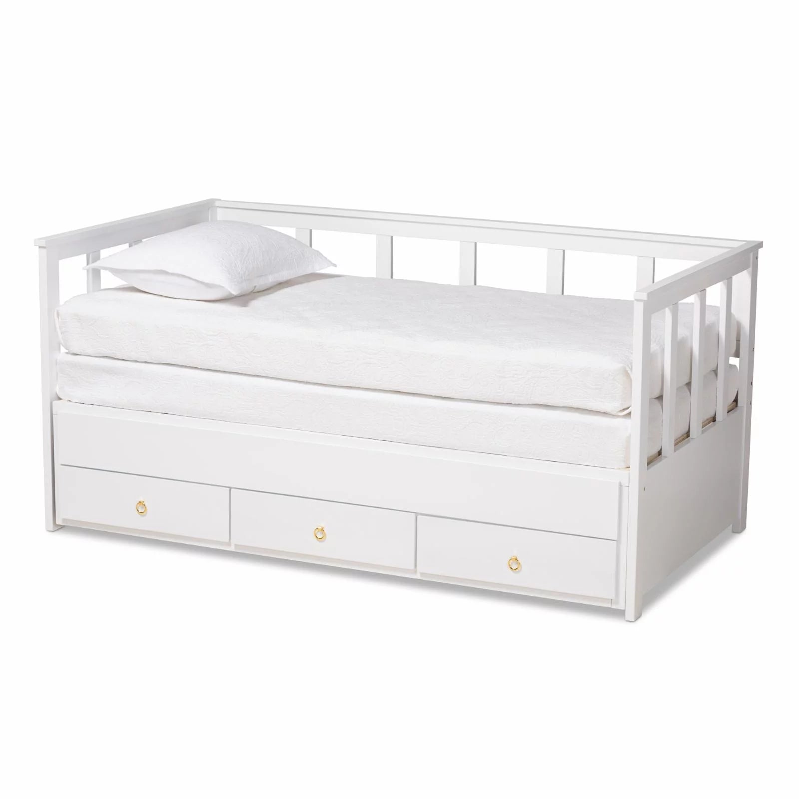Baxton Studio Kendra White Finished Expandable Twin Size to King Size Daybed