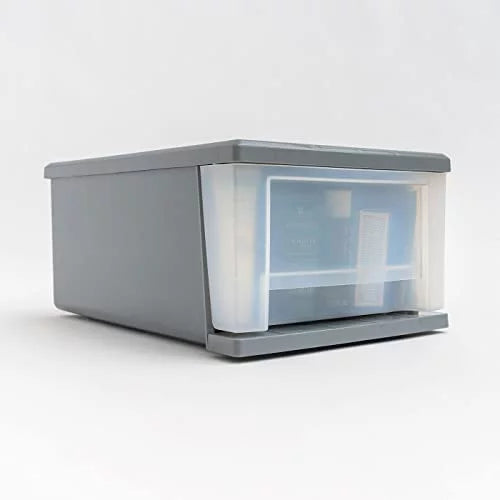 6.5 Quart Gray Stackable Drawer, 5 Pack