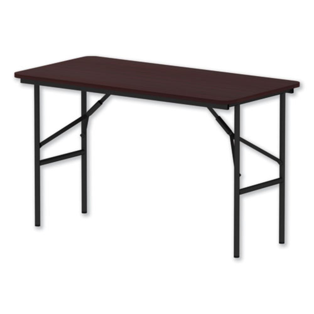 Alera Wood Folding Table, Rectangular, 48w x 23.88d x 29h, Mahogany
