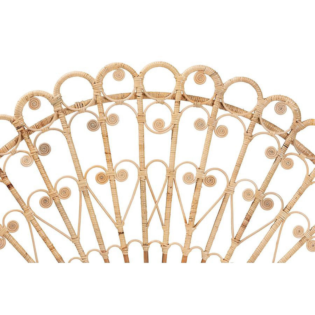 bali & pari Rasima Modern Bohemian Natural Brown Rattan Queen Size Standalone Headboard