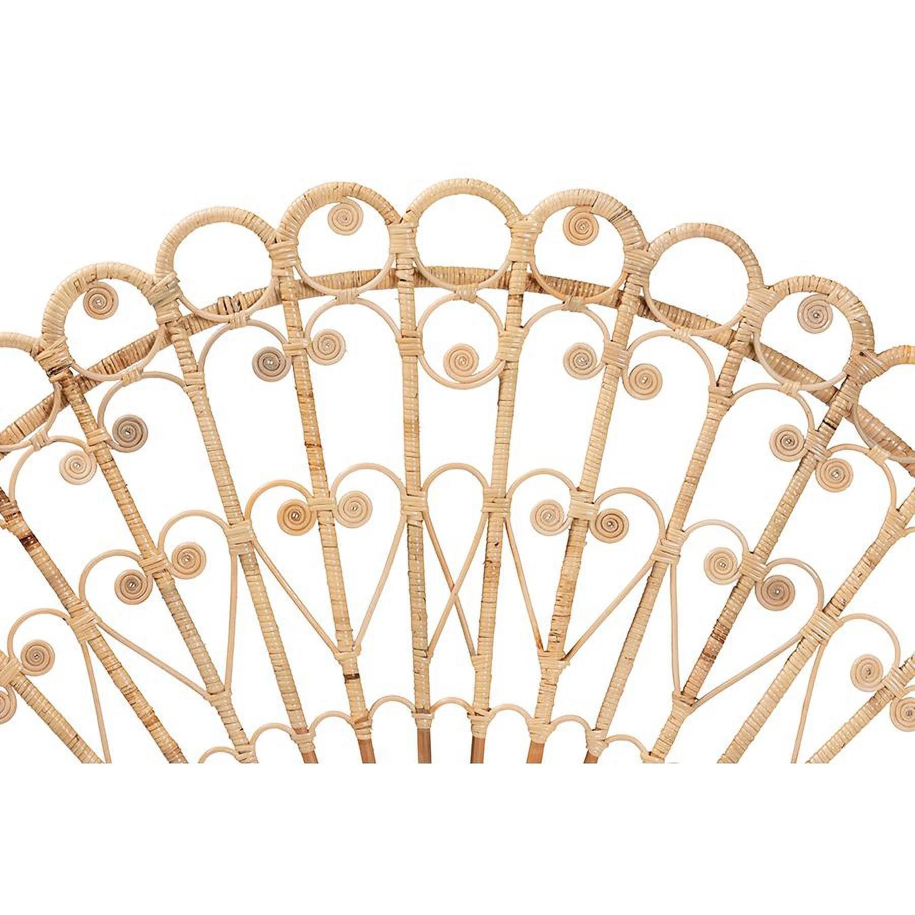 bali & pari Rasima Modern Bohemian Natural Brown Rattan Queen Size Standalone Headboard