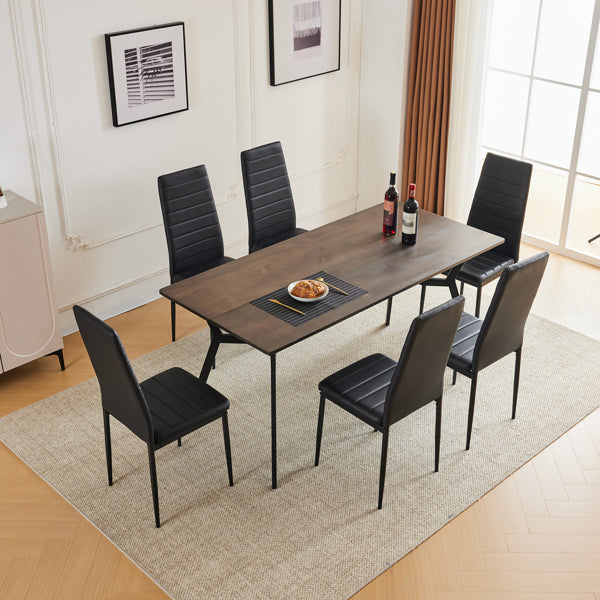 ALFRESCO N101 Rectangular Table 1160*76*76cm with Diagonal Feet Solid Wood Grey Desktop Splicing, Disassemble