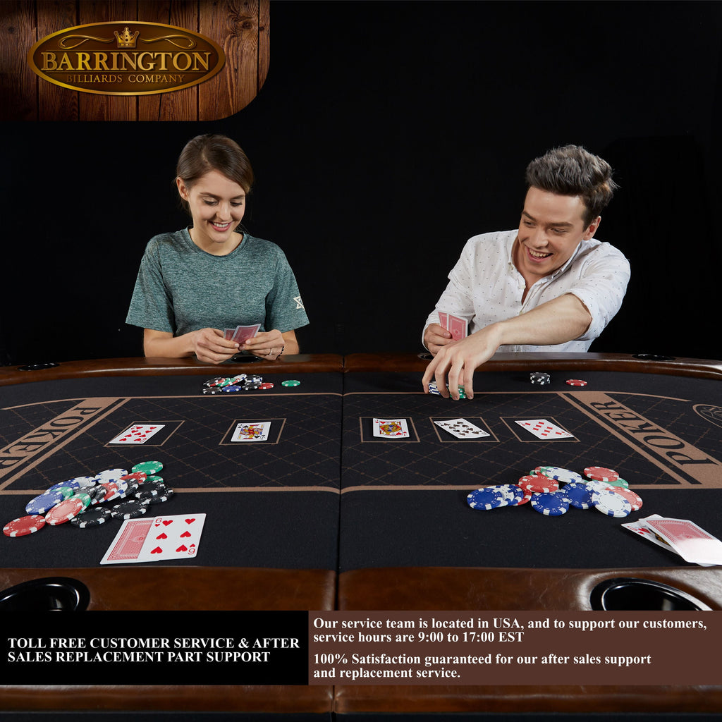 Barrington Premium Charleston 10 Player Brown Poker Table, No Assembly Required
