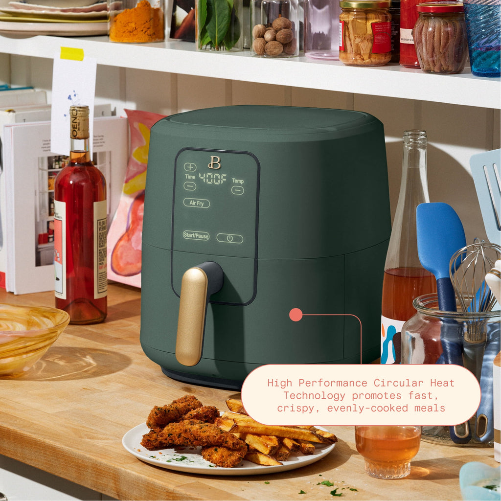 Beautiful 6 Qt Air Fryer with TurboCrisp Technology and Touch-Activated Display, White Icing by Drew Barrymore