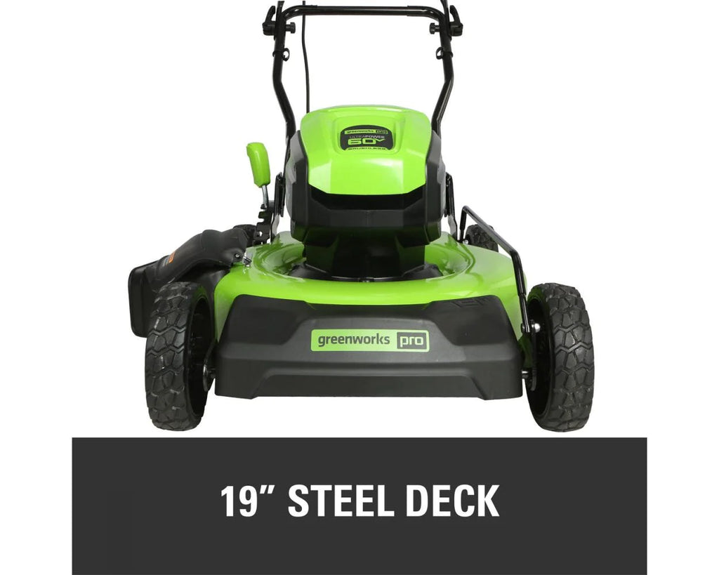 Greenworks 60V 19" Cordless Battery Push Lawn Mower with 5.0Ah Battery & Charger 2531802