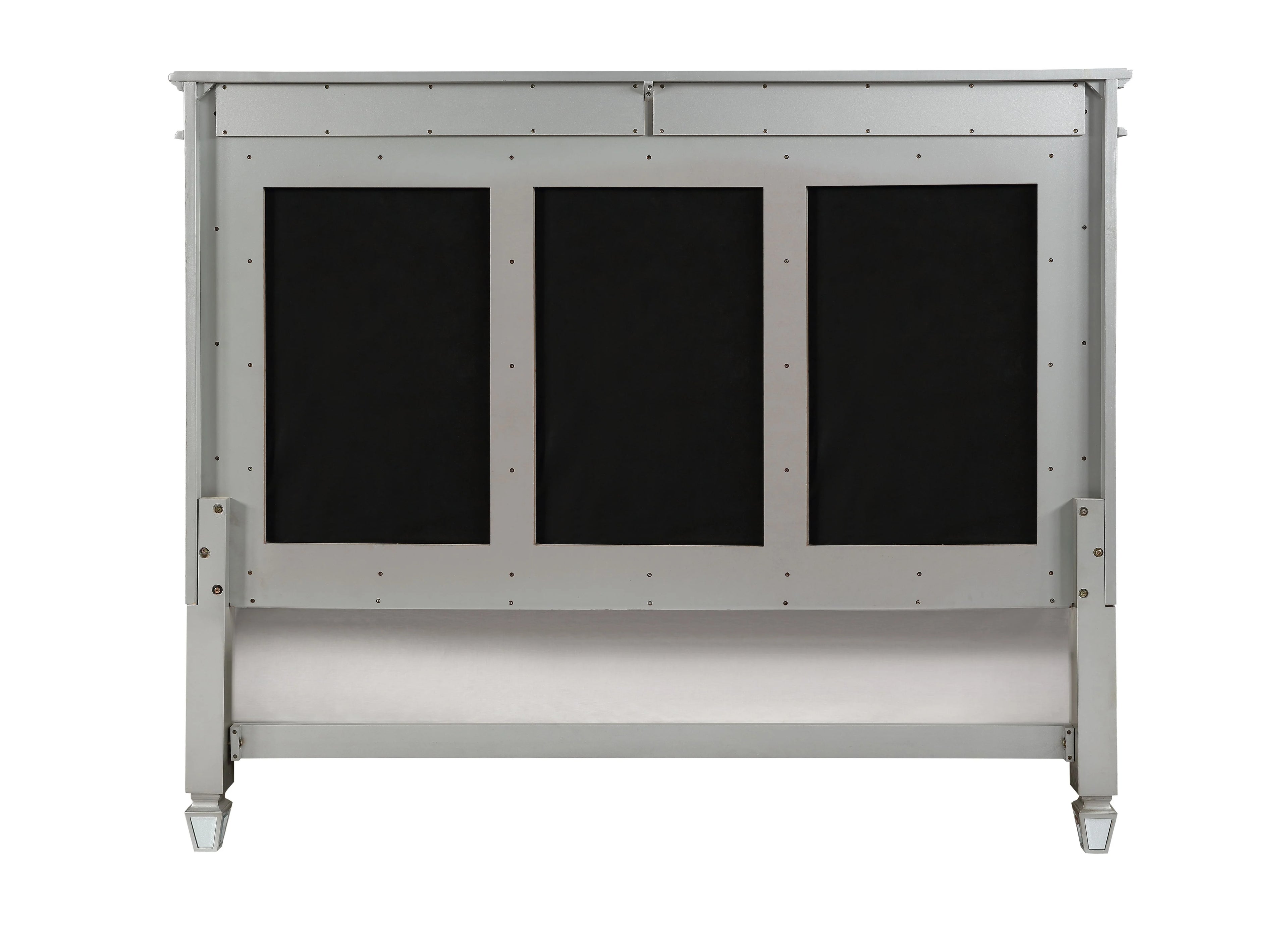 ACME Varian Tufted Upholstered Eastern King Bed in Black Velvet and Mirrored