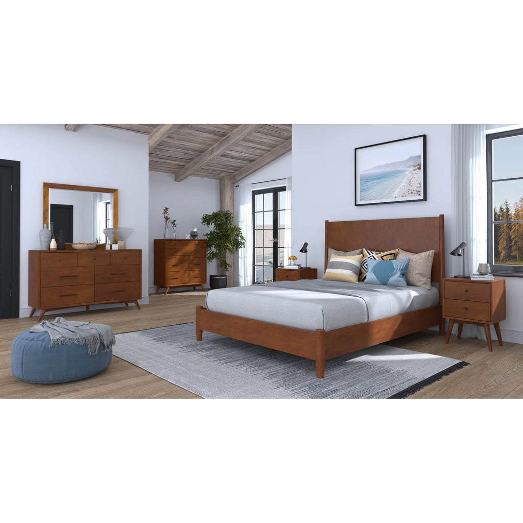 Alpine Furniture Flynn Full Platform Bed in Acorn