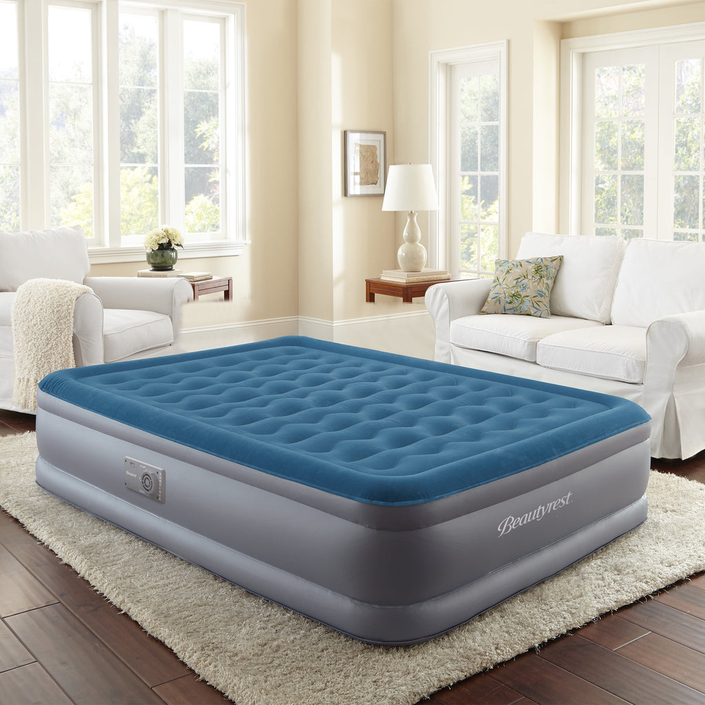 Beautyrest Extraordinaire 18" Queen Inflatable Blow up Air Bed Mattress with Built-in Pump