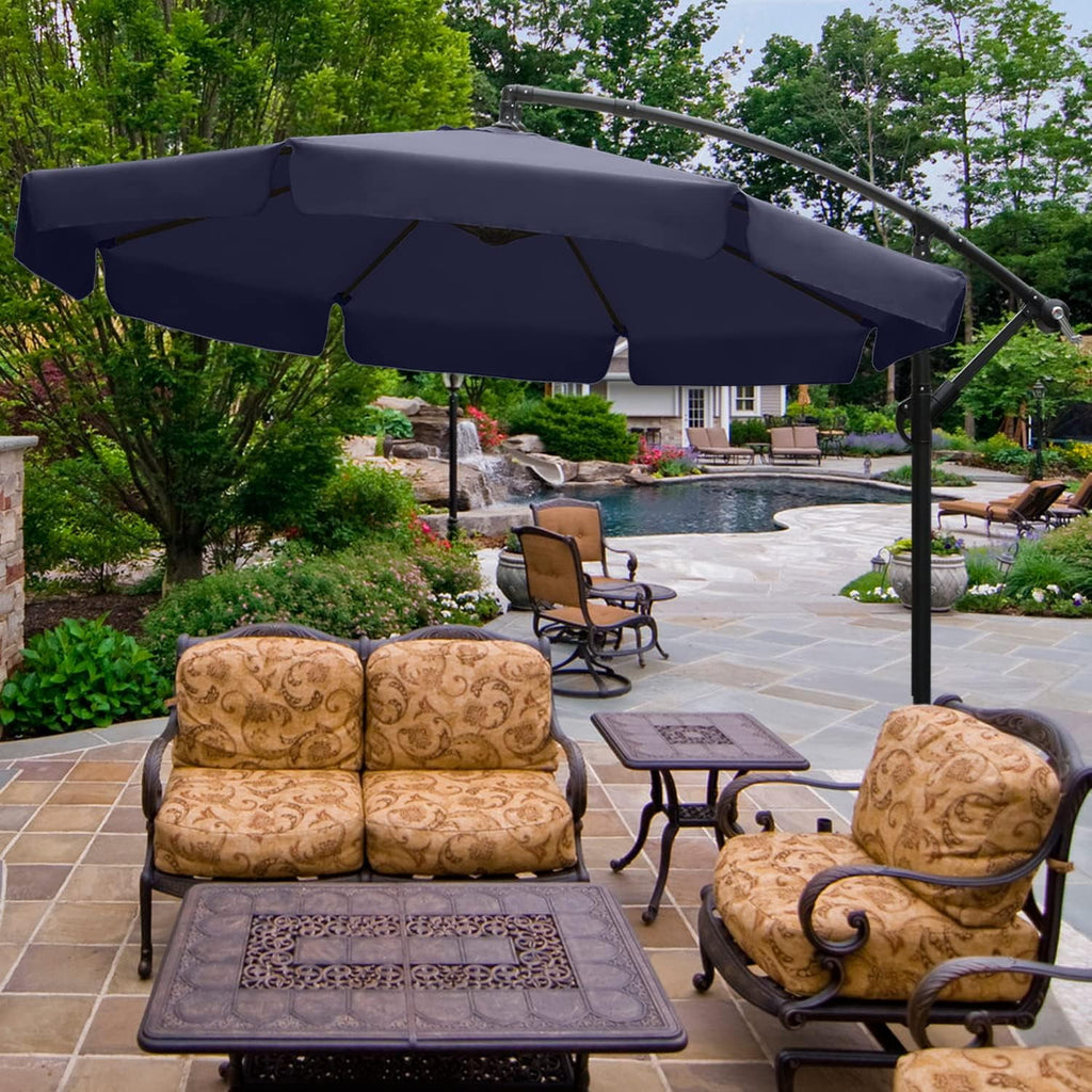 ABCCANOPY 10 FT Patio Umbrellas with Crank & Cross Base for Garden, Backyard, Pool and Beach, 12+ Colors(Turquoise)