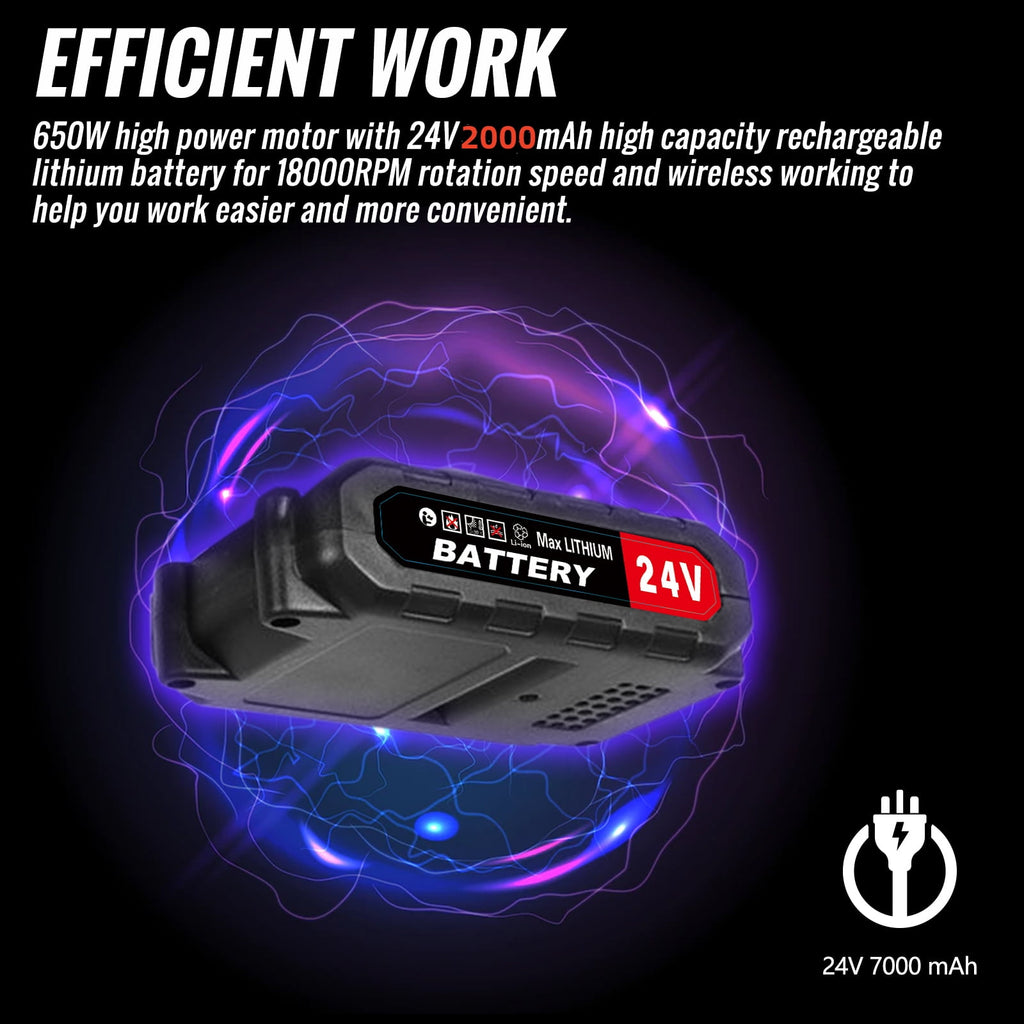 24V 800W Electric Grass Trimmer Cordless With Brushless Electric Machine, Battery Weed Eater, Electric Weed Wacker, Lawn Mower Cordless Pruning Cutter Weed Wacker Garden Trimming Tool