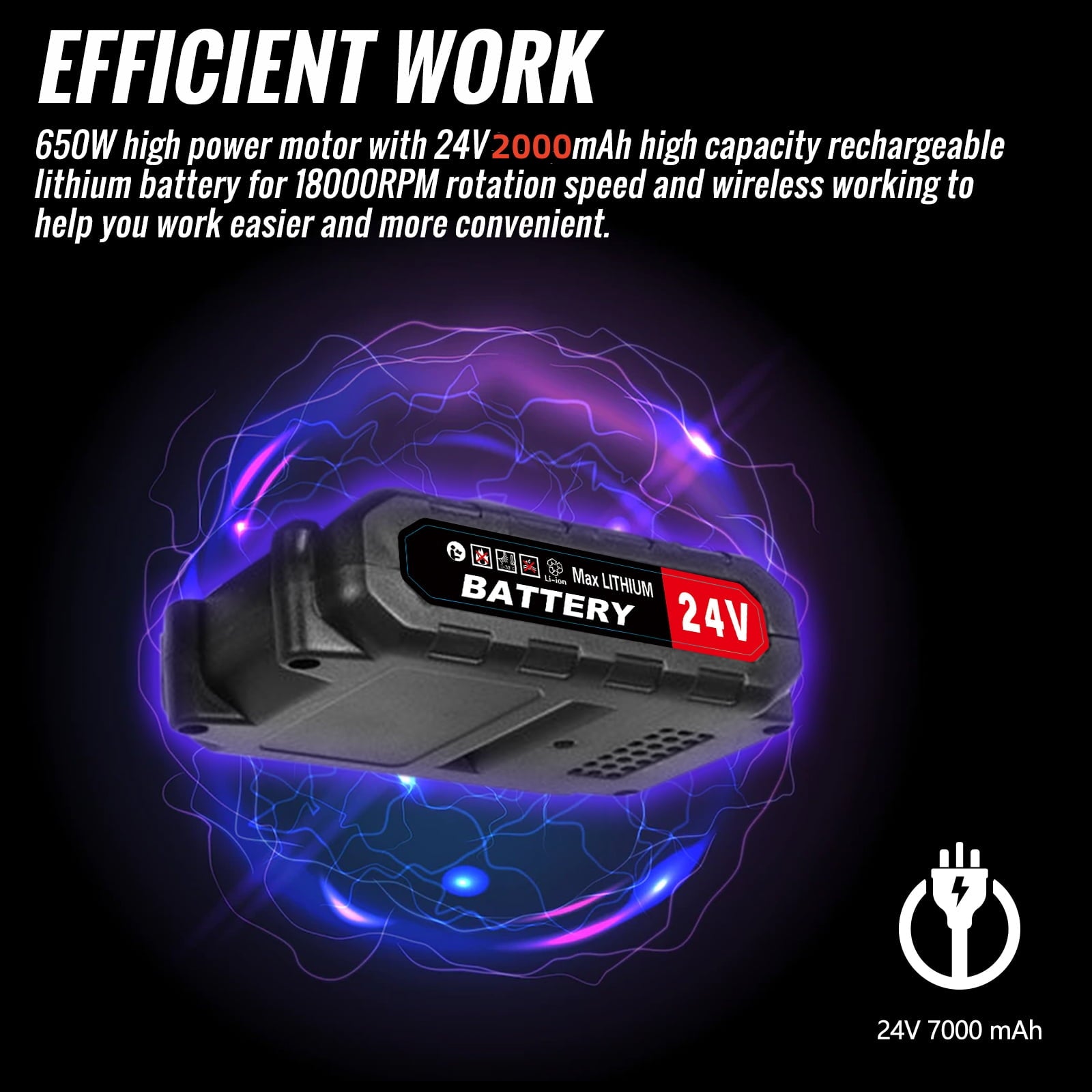 24V 800W Electric Grass Trimmer Cordless With Brushless Electric Machine, Battery Weed Eater, Electric Weed Wacker, Lawn Mower Cordless Pruning Cutter Weed Wacker Garden Trimming Tool