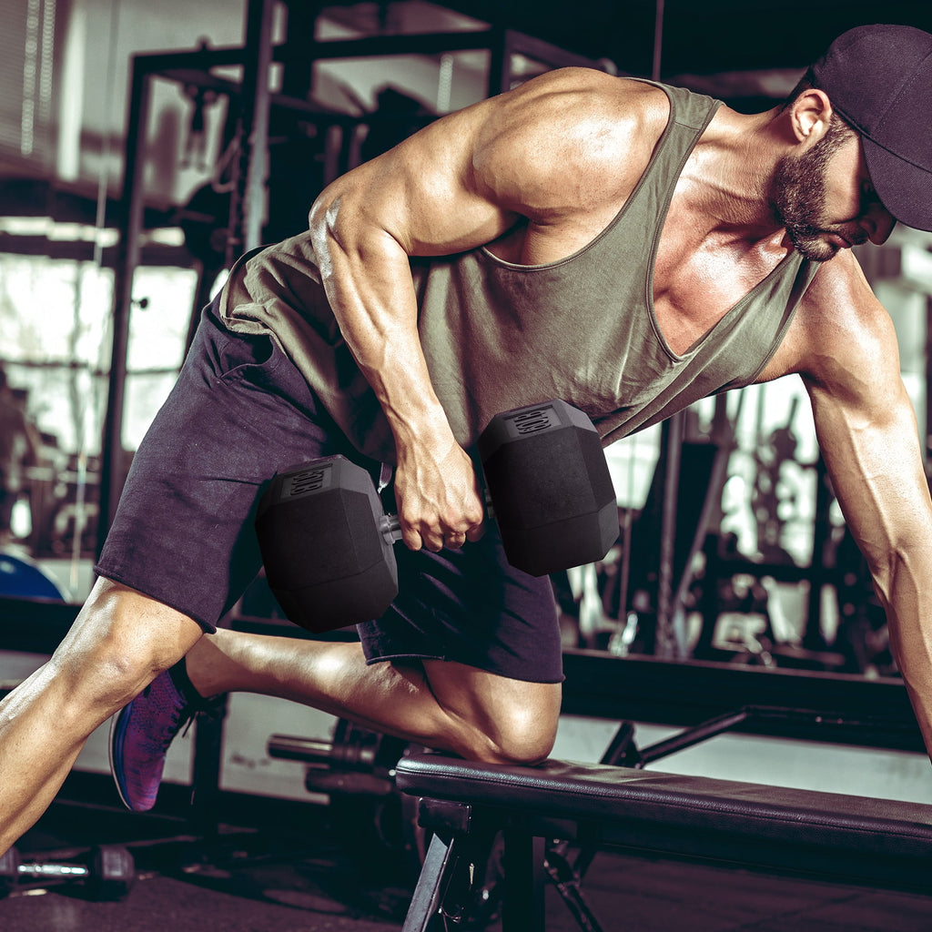 BalanceFrom Rubber Encased Hex Dumbbells, 20 Lbs. Pair