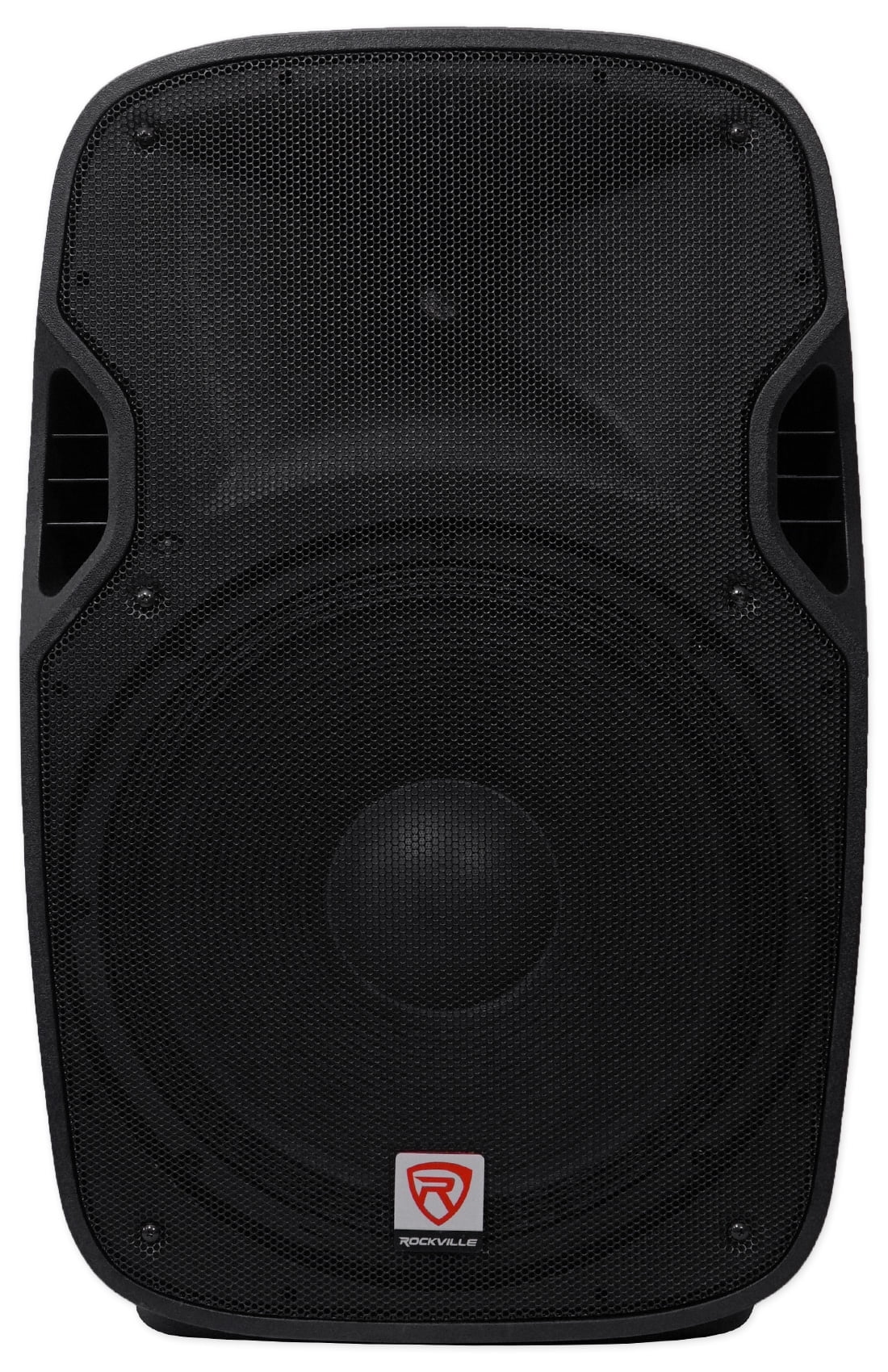 (2) Rockville SPGN154 15" 1600W DJ PA Speakers+Powered 4-Ch. Mixer+Stands+Cables