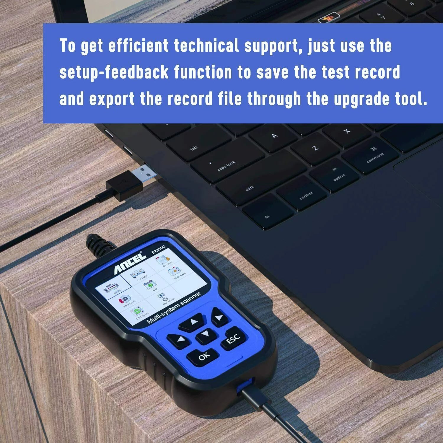 ANCEL BM500 OBD2 Scanner For BMW Mini Car Diagnostic Tool ABS SRS TCM 4WD HVAC IMMO System For BMW/CBS EPB ETC BMS PCM Oil Reset