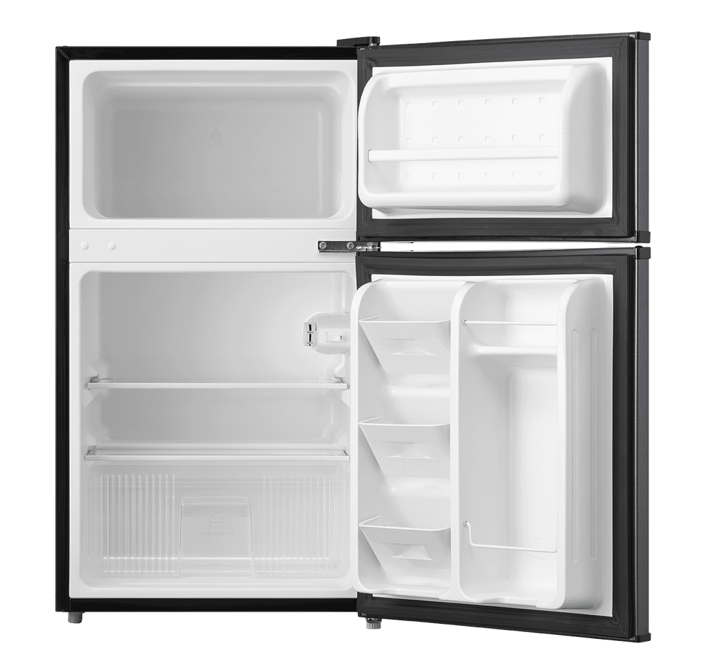 Arctic King 3.2 Cu ft Two Door Mini Fridge with Freezer, Black, E-Star, ARM32D5ABB