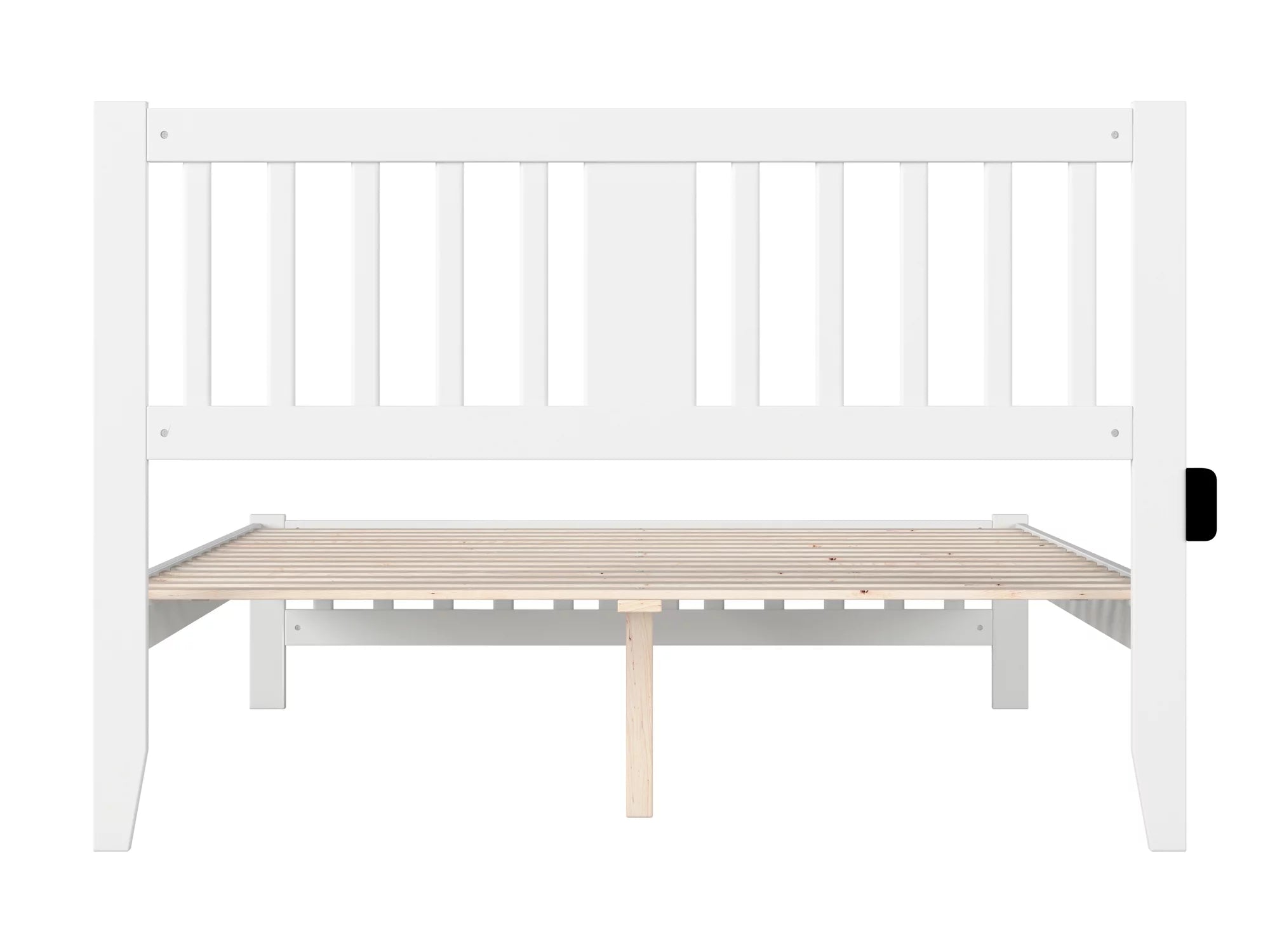 AFI Tahoe 14" Queen Wood Platform Bed with Slatted Headboard and Footboard, White