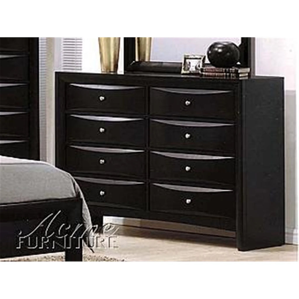 ACME Ireland Rectangular Wood 8-Drawer Storage Dresser in Black