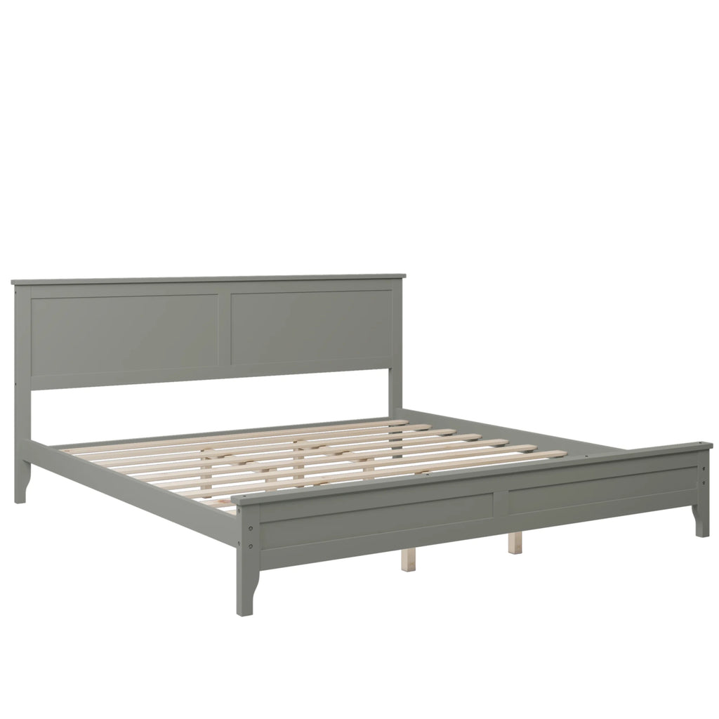 Bellemave King Size Bed Frame with Headboard, Modern Platform Bed King, No Box Spring Needed (Gray)