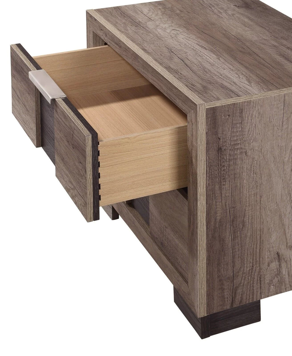 6Pc Beautiful Master Bedroom Suite Gray/Black Finish King Size Sleek Bed Set Solid Wood