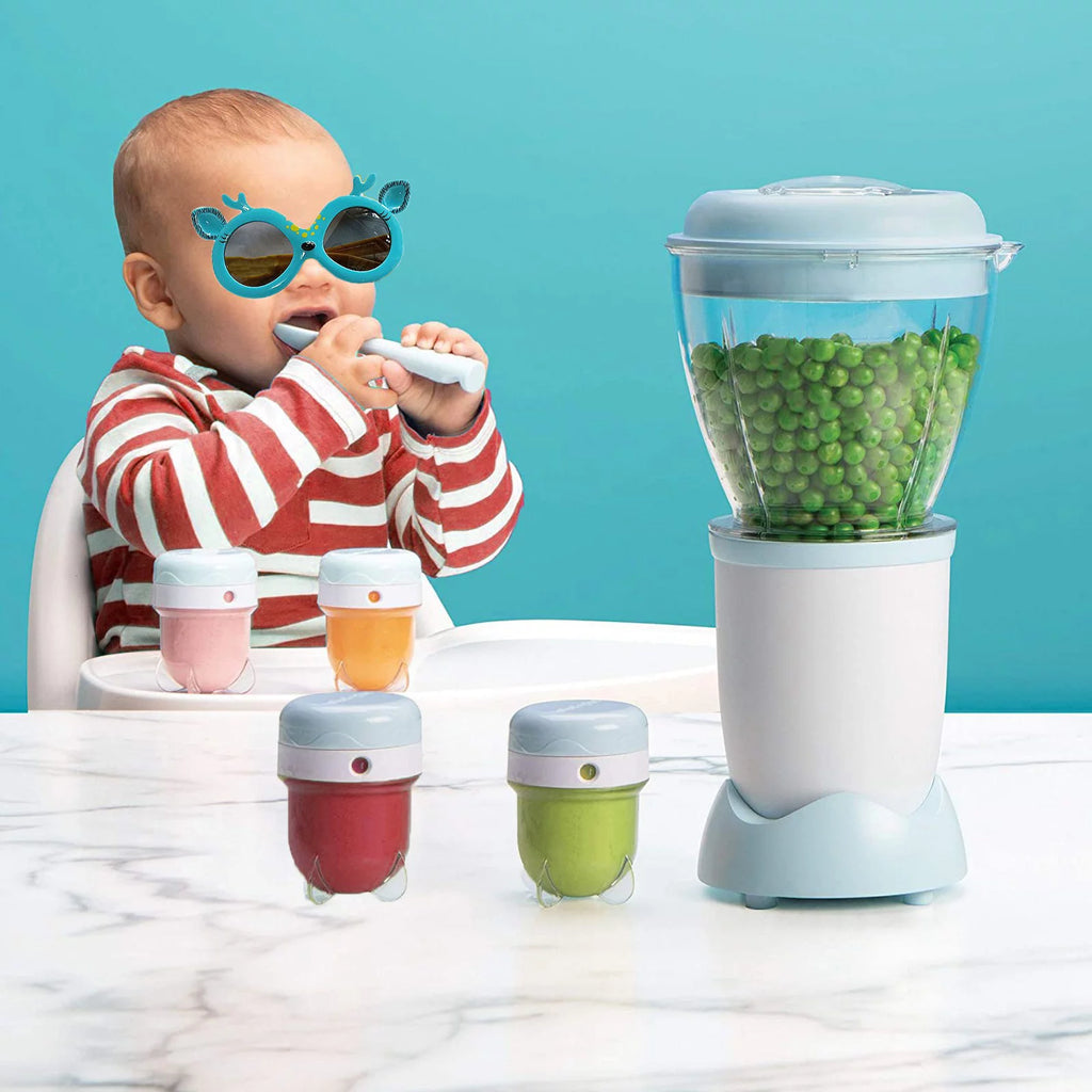 Baby Complete Food-Making System - with 200 watt Motor Base, 32-Oz Batch Bowl & Lid (Blue)