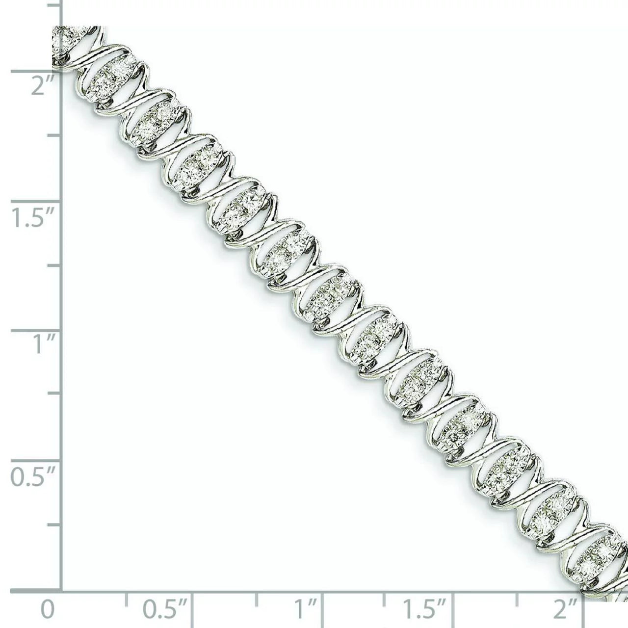 14k White Gold Diamond Fancy Bracelet - 1.00 dwt