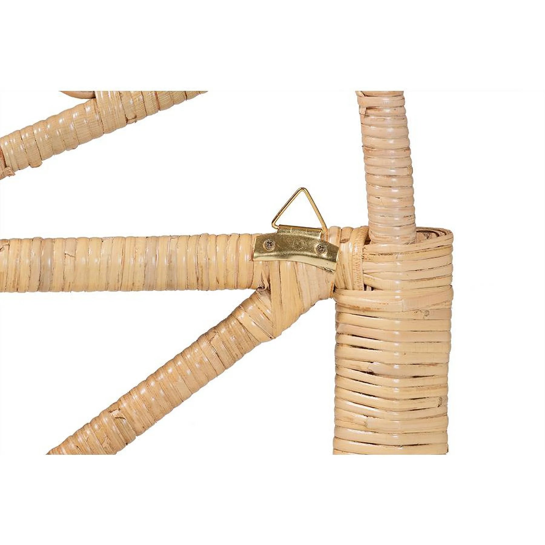 bali & pari Rasima Modern Bohemian Natural Brown Rattan Queen Size Standalone Headboard