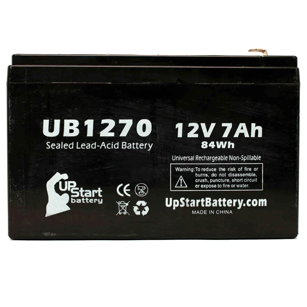 5x Pack - Compatible Imex Medical Systems 7000 PVL Battery - Replacement UB1270 Universal Sealed Lead Acid Battery (12V, 7Ah, 7000mAh, F1 Terminal, AGM, SLA) - Includes 10 F1 to F2 Terminal Adapters