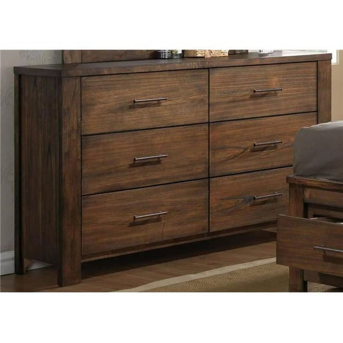 59 x 16 x 36 in. Metal Dresser, Oak
