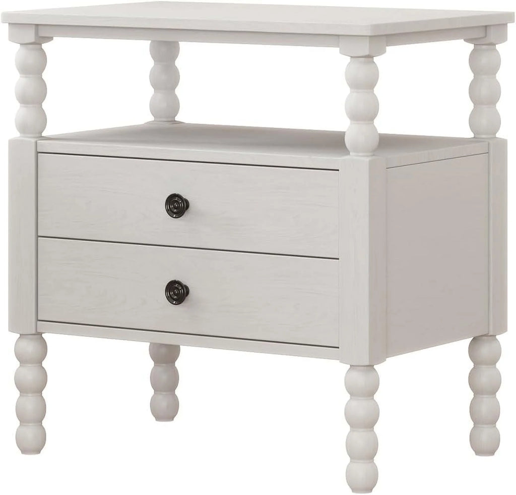 3Pcs Bedroom Set With 2 Nightstands, Queen Size Bed Frame With Gourd Shaped Headboard And Footboard, Solid Wood Platform Bed, No Spring Box Required,