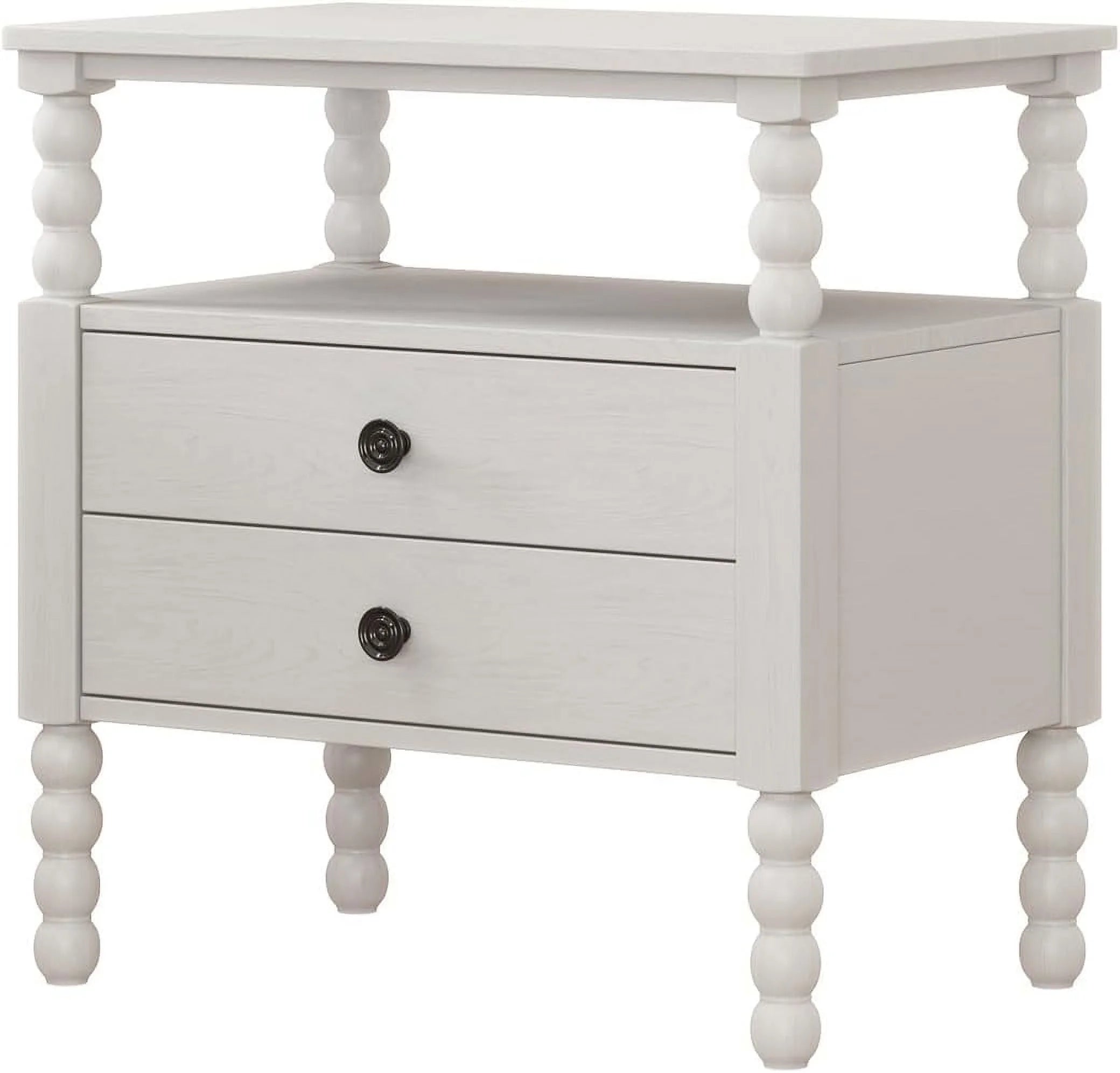 3Pcs Bedroom Set With 2 Nightstands, Queen Size Bed Frame With Gourd Shaped Headboard And Footboard, Solid Wood Platform Bed, No Spring Box Required,